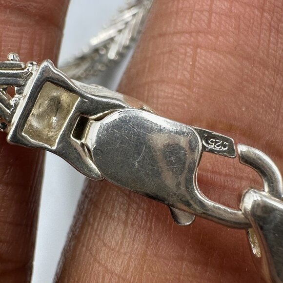 Milor Riccio Chain Necklace Sterling Silver Panther Head Clasp 16.5” 29 Grams - Picture 9 of 11